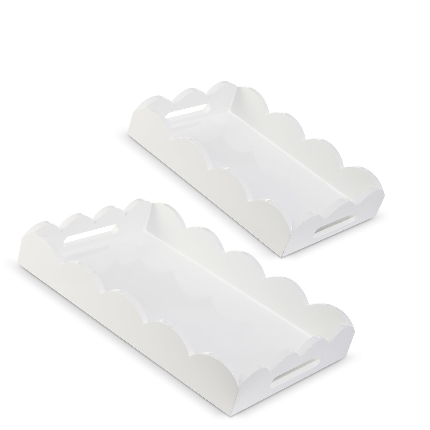 Charolas Olan Blanco Set de 2