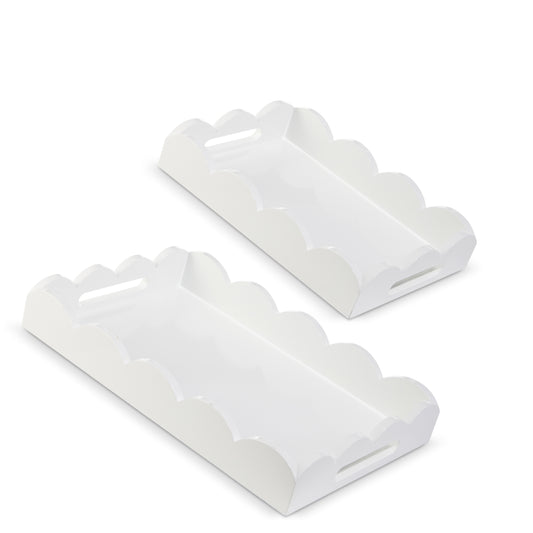Charolas Olan Blanco Set de 2