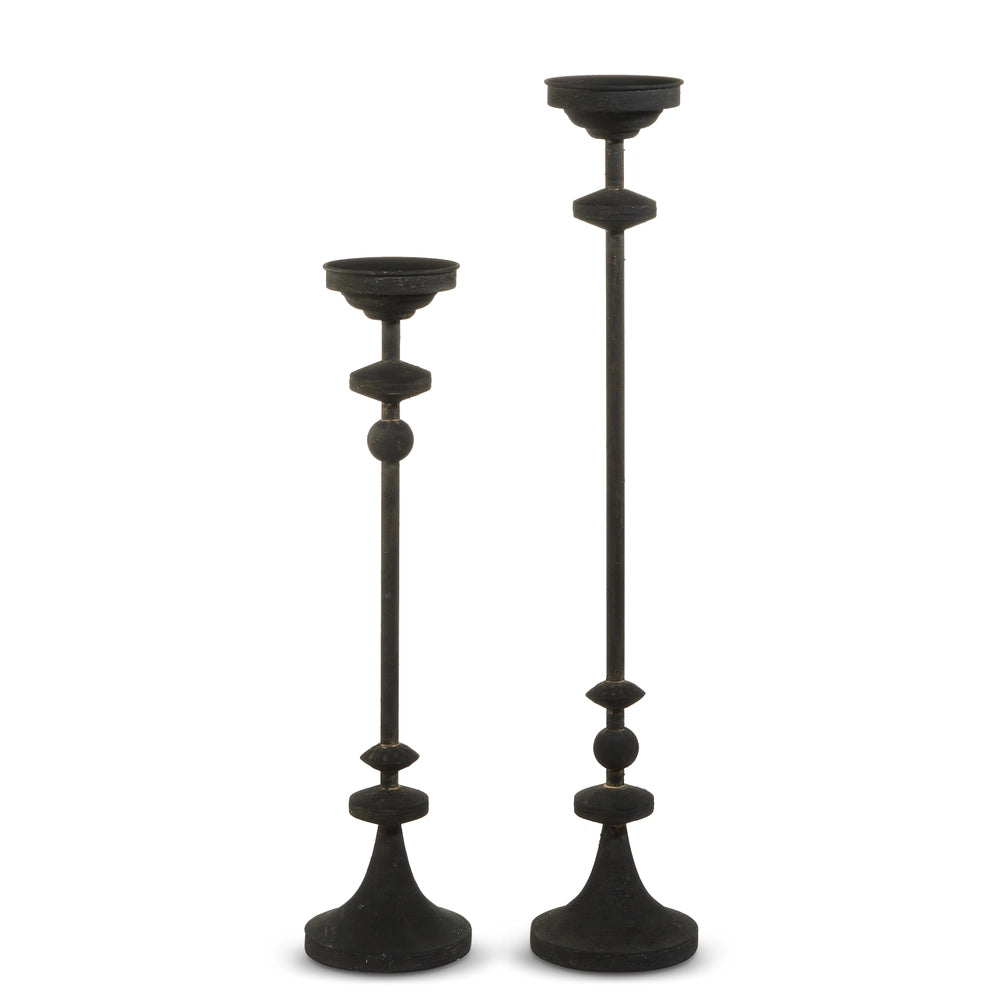 Portavelas Metal Negro s/2