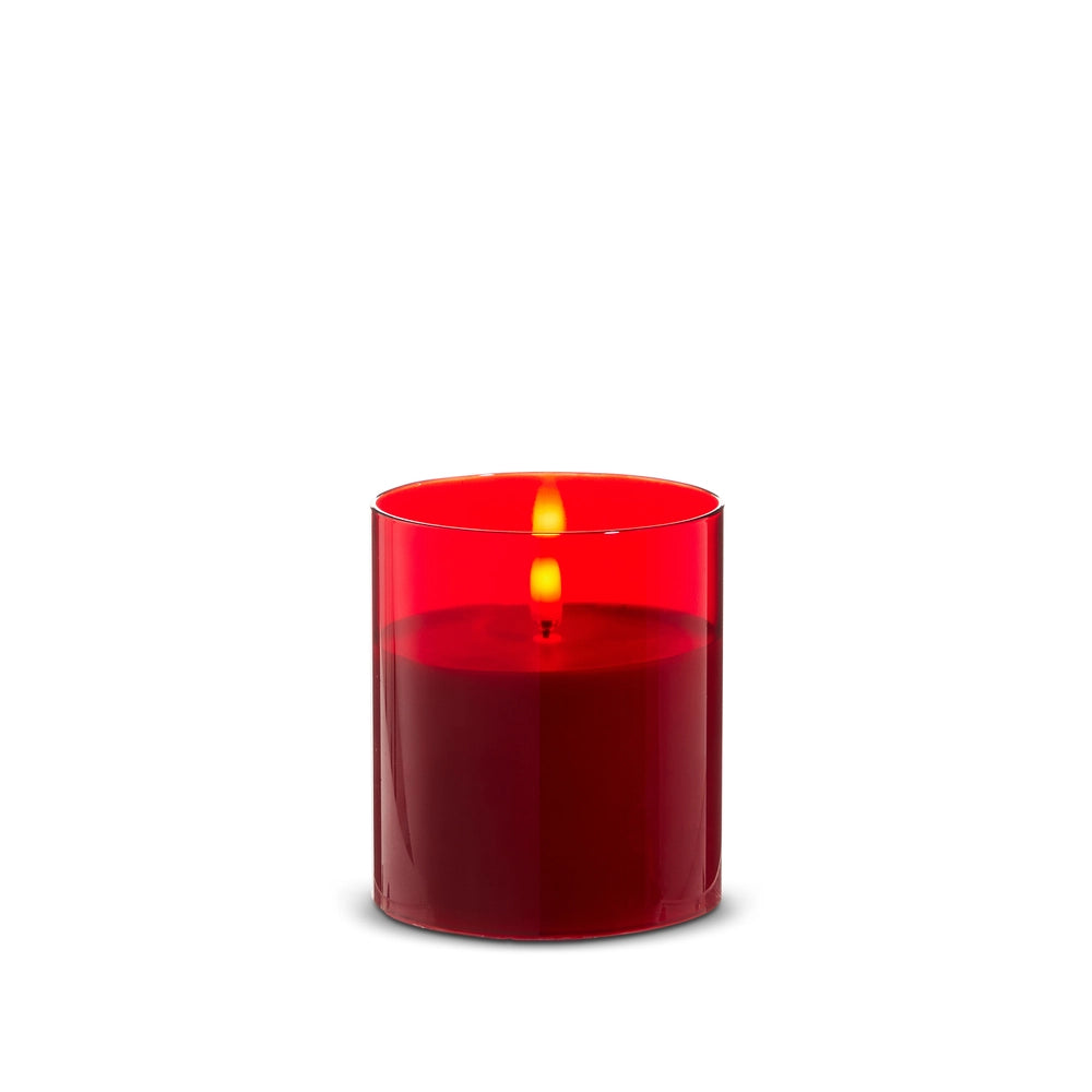Vela Vaso rojo 3.5"x4"