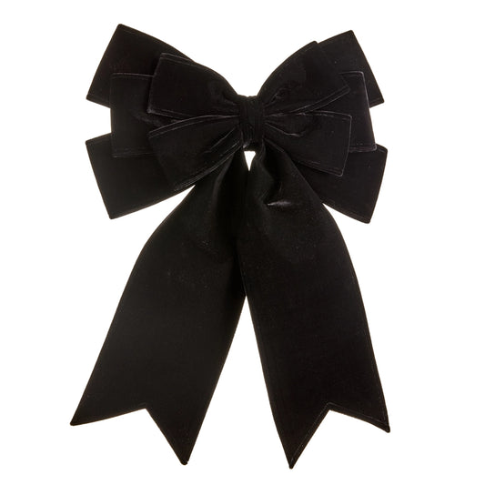 Adorno de Moño de Terciopelo Negro 22"