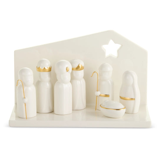 Nacimiento Blanco con Pesebre 7" – 17.78 cm
