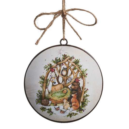 Adorno Disco de Natividad Woodland 5"