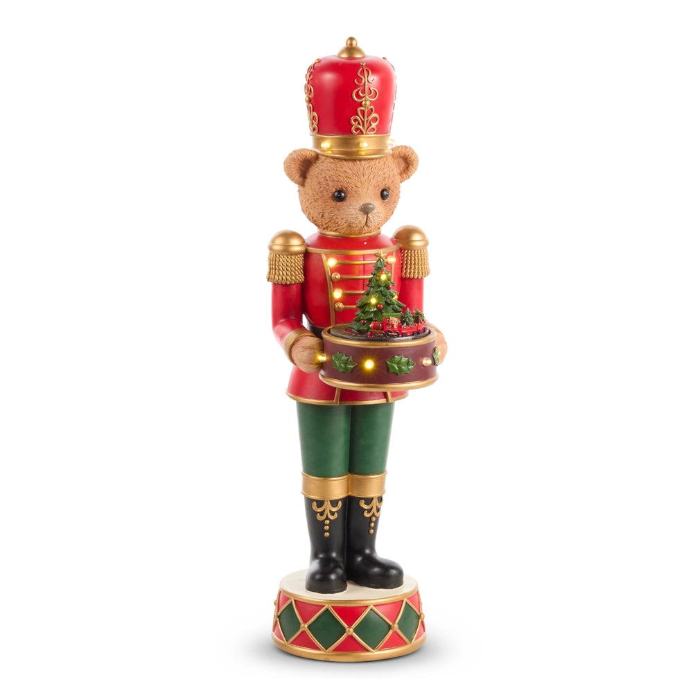 30" Musical Lighted Animated Bear Soldier
