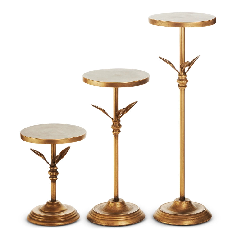 Pedestal Dorado Antiguo 18"