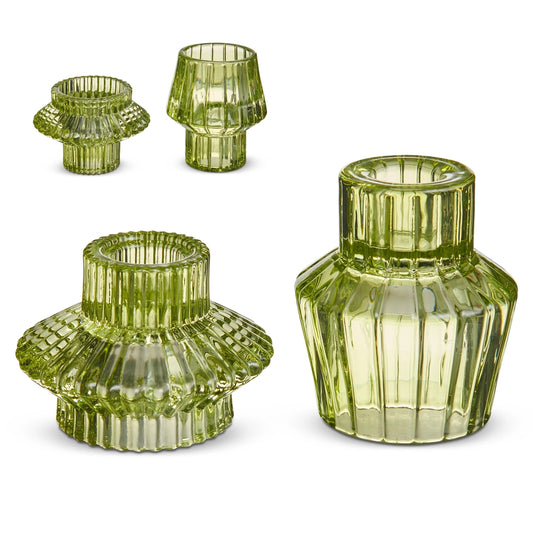 Portavelas Verde 3" set/2