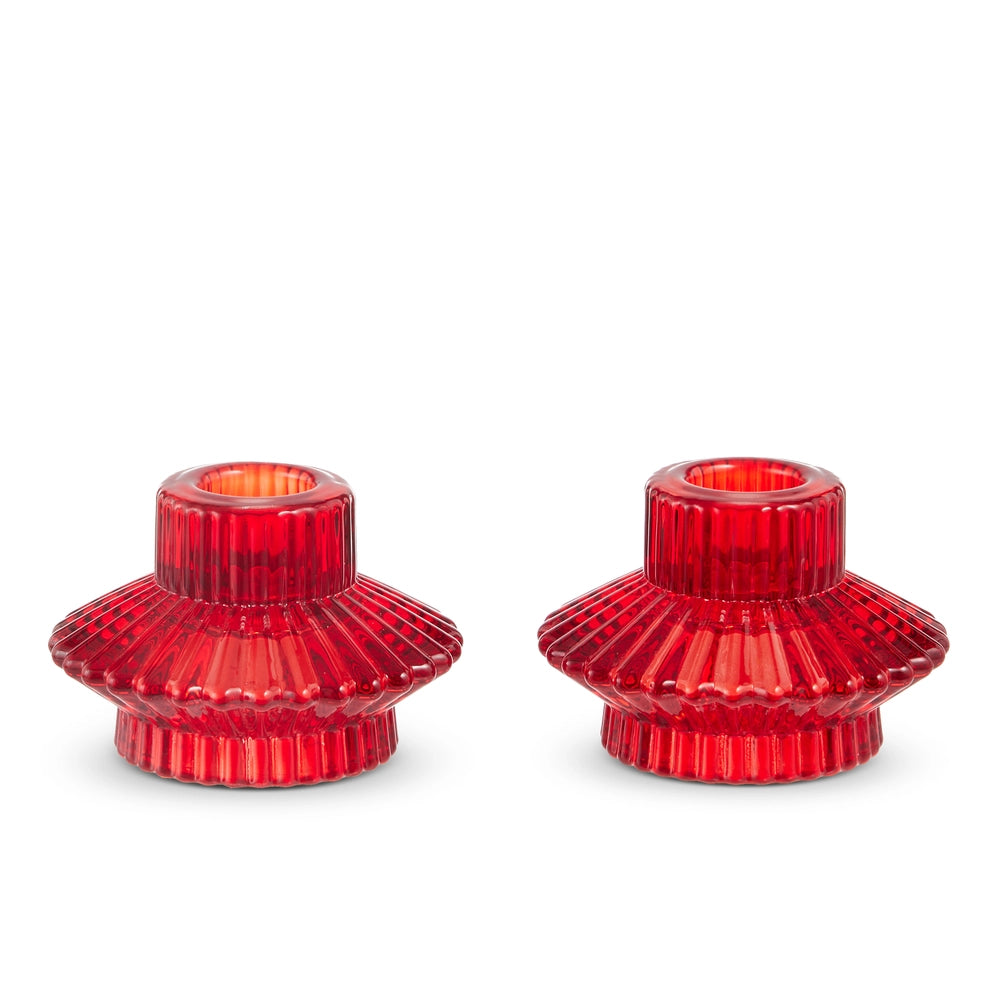 3" Red Candle Holders