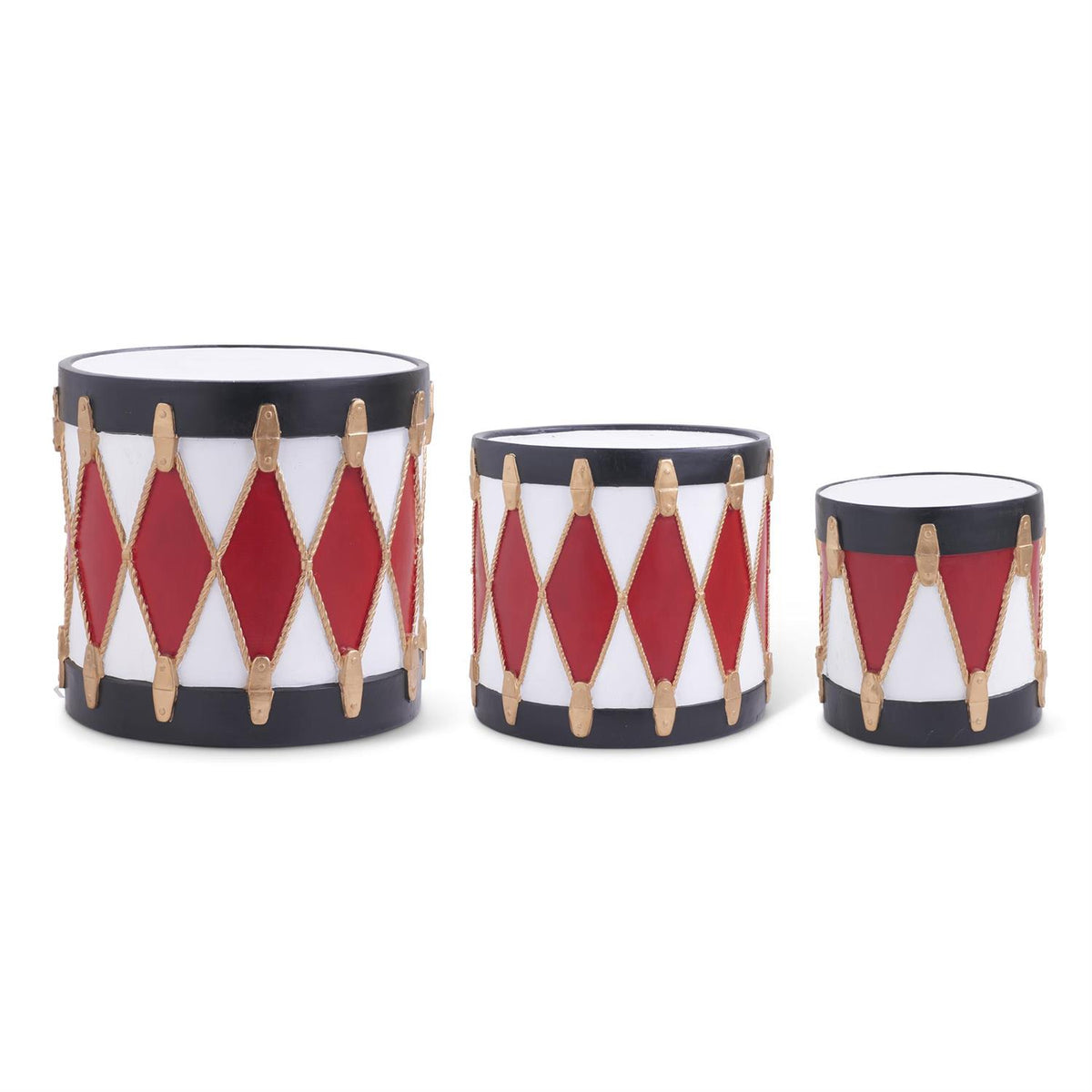 Tambores Resina Negro/Rojo/Blanco S/3