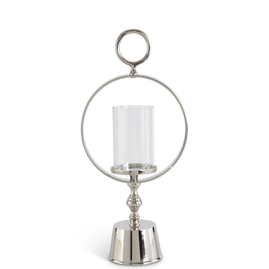 Portavelas Aro Plata 21.75"