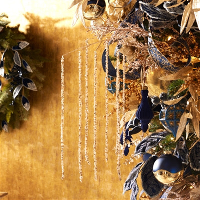 Vara Dorada Cristales Colgantes 27"