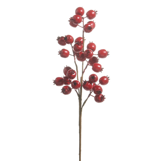 Ramo Decorativo de Bayas Rojas Mate 21"
