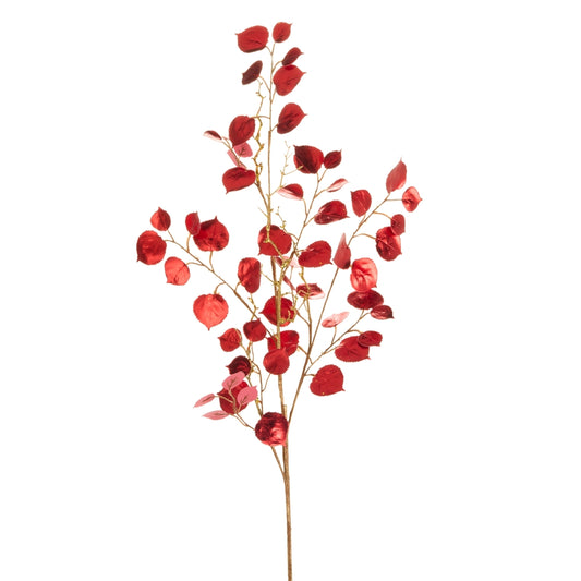 Rama de Hojas Metálicas Rojas 48"