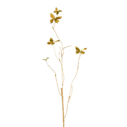 Rama de Mariposas Metálicas Verdes 39.5"