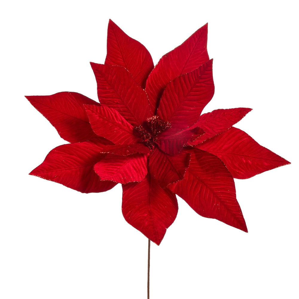28" Red Velvet Poinsettia