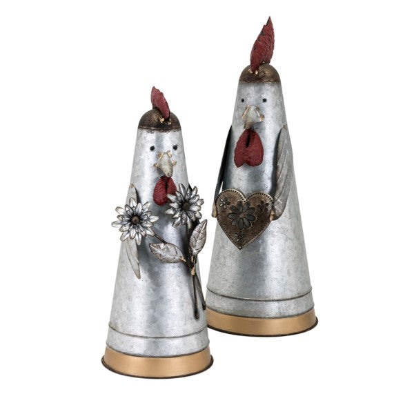 Set de gallos de metal (set de 2)