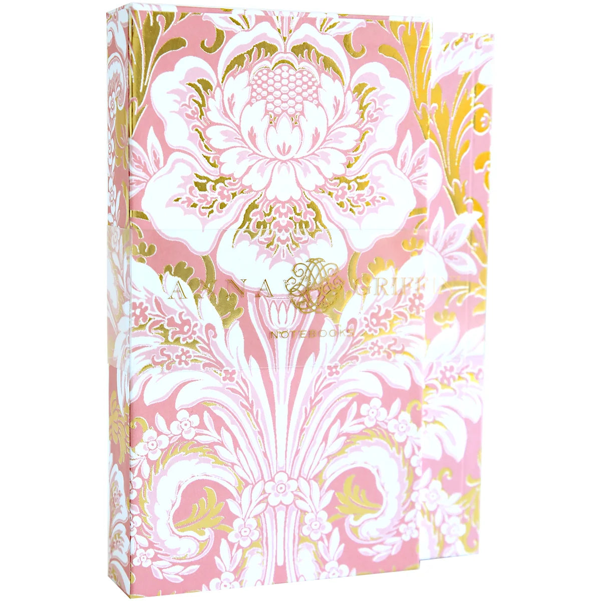Set de Libretas Rosa con Diseño Damask
