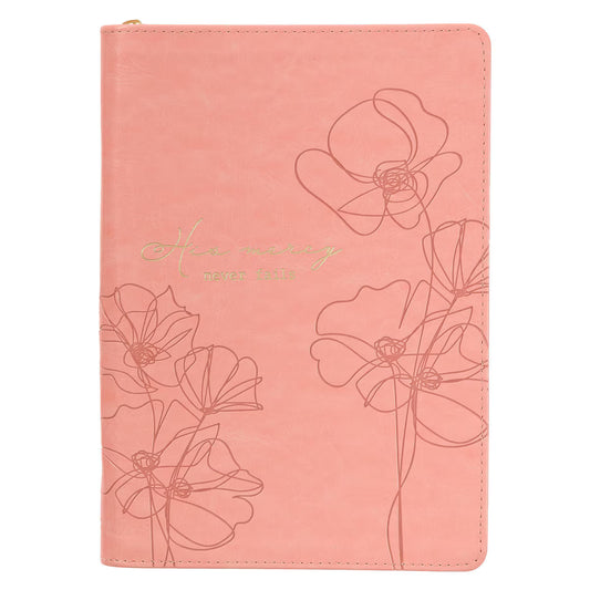Journal con zipper "His mercy never fails"
