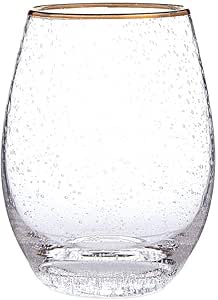 Vasos Anchos Orilla Dorada S/4