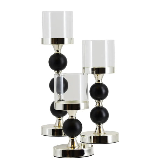 Portavelas Plata Set de 3