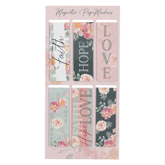 Separadores Magnéticos de Libro "Faith, Hope and Love"
