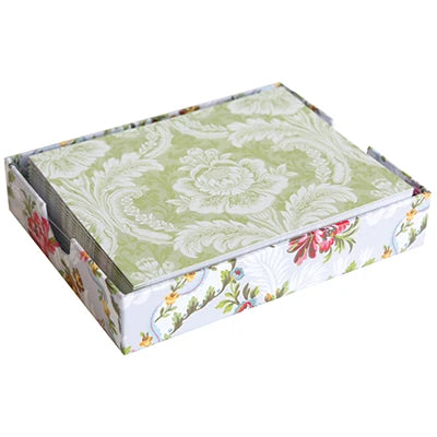 Tarjeta de Nota en Blanco con Flores Verdes Anna Griffin