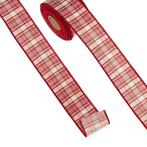 Listón Rojo/Blanco 2.5"x10yd