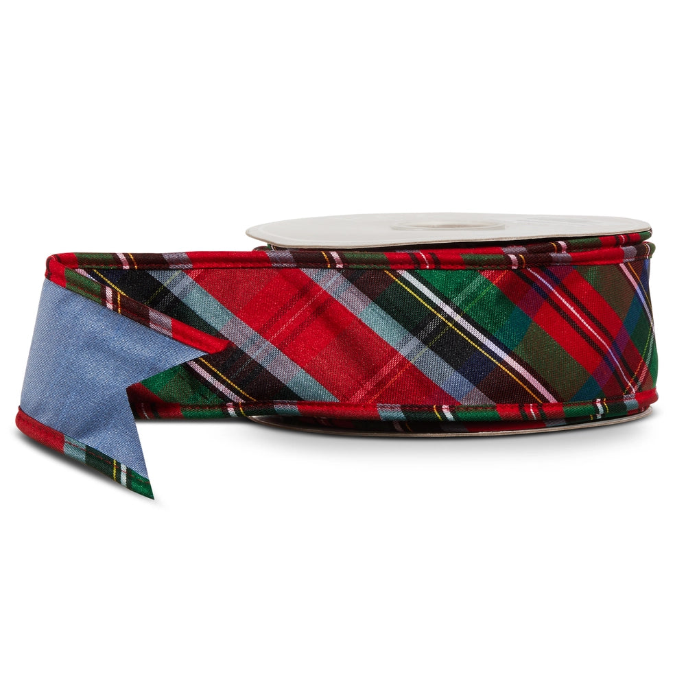 2.5" X 10 Yds Tartan Plaid Wired Ribbon