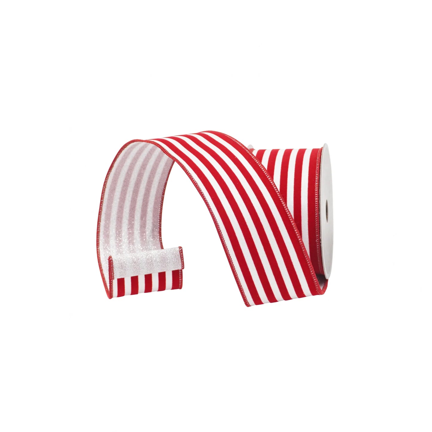 Listón Líneas Rojo/Blanco 2.5"x10yd