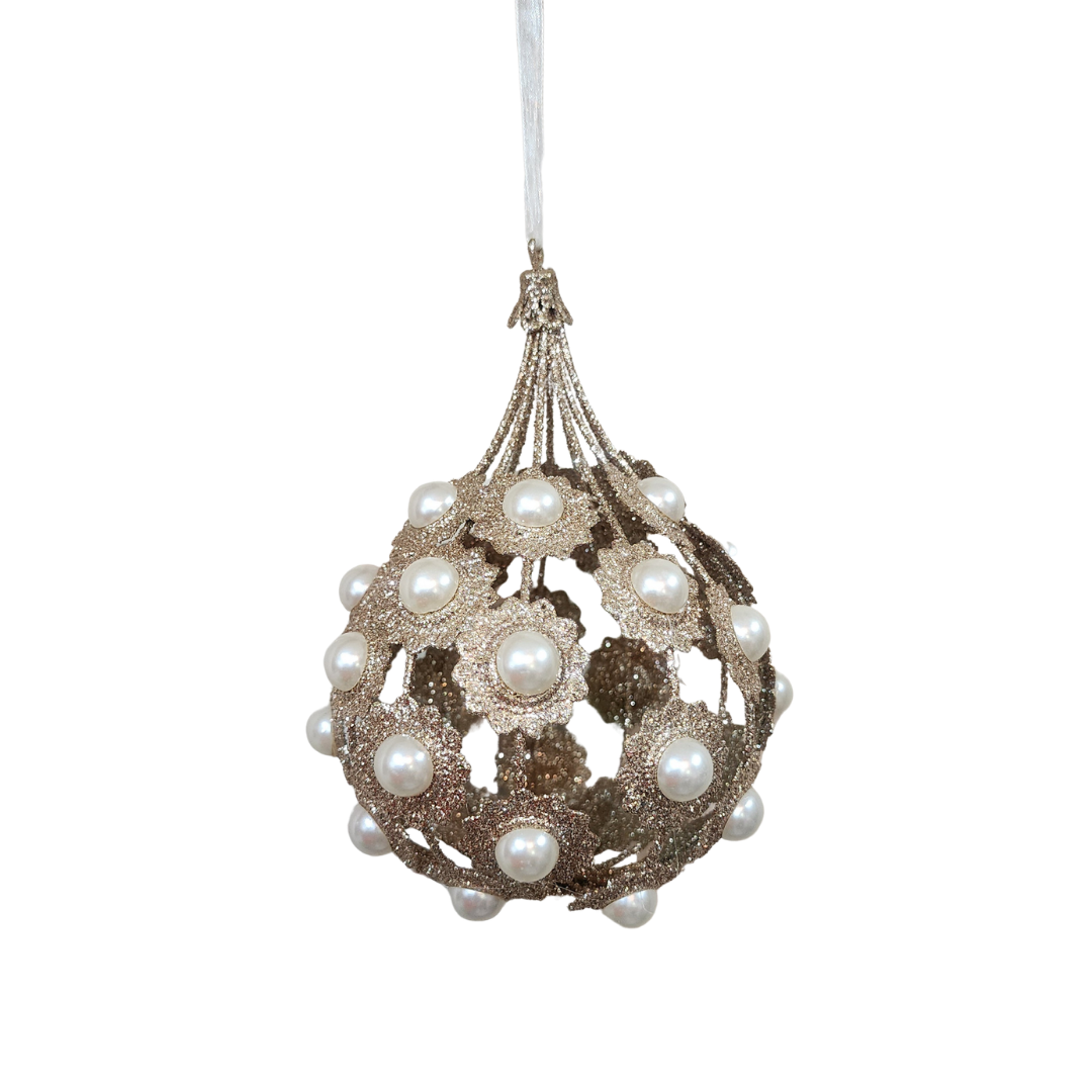 Esferas gota c/perlas 6.75"