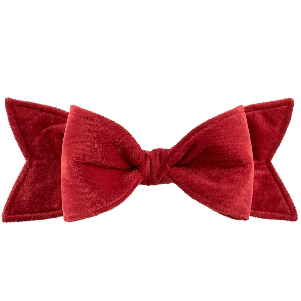 Adorno de Moño de Terciopelo Rojo 4.5" x 12"