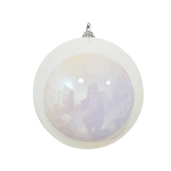Esfera iridescente blanco 6"