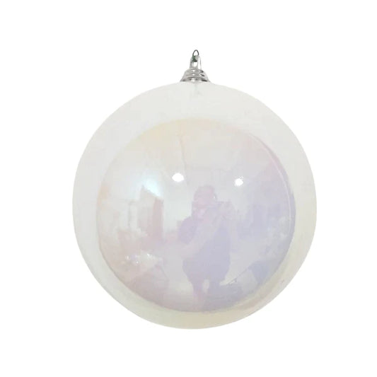 Esfera iridescente blanco 6"