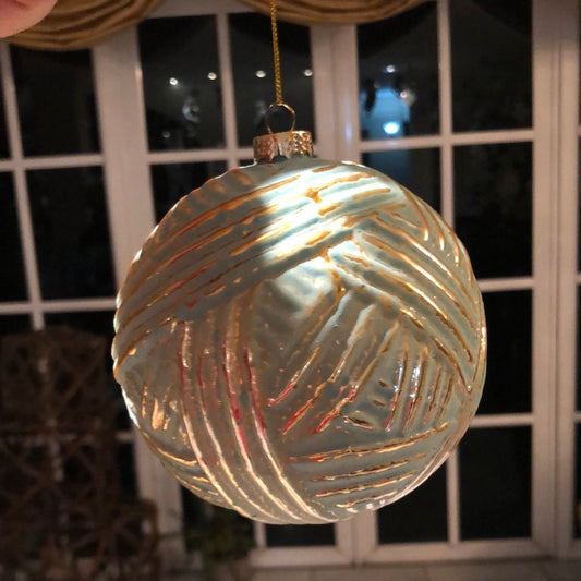 Esfera turquesa c dorado grande