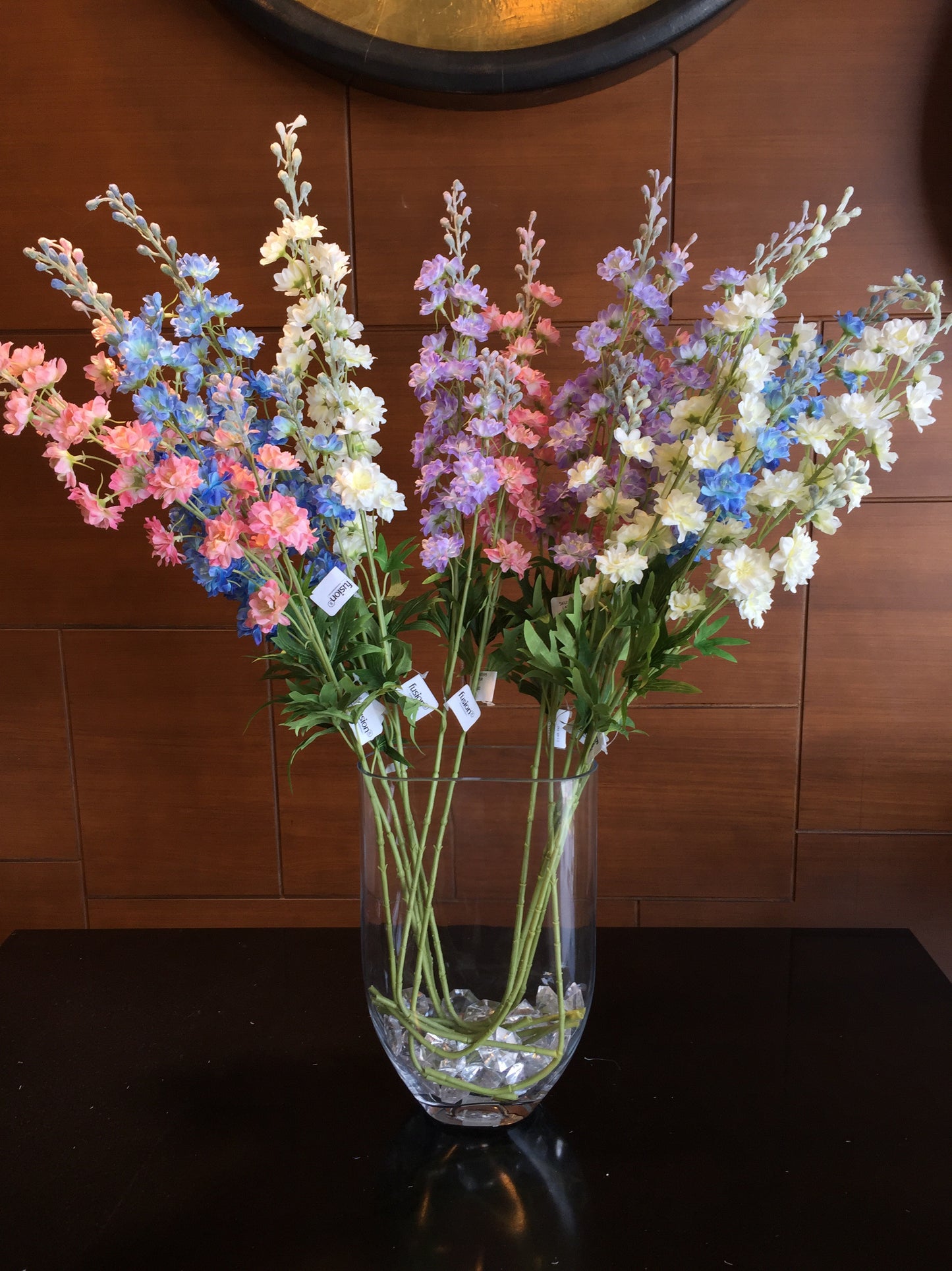 Flor artificial tipo Larkspur (por pieza disponible en: Blanca, Rosa, Lila y Azul)