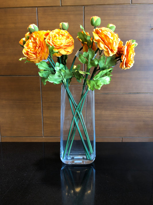 Flor artificial tipo renáculo naranja (por pieza)